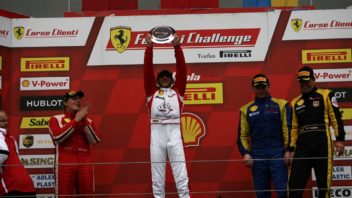 Podium Coppa Shell race 2, Giosu Rizzuto (ITA), Ferrari Challenge Shell,Motor Malucelli, David Gostner (ITA), Ferrari Challenge Shell, Ineco/MP, Andrii Lebed (UKR), Ferrari Challenge Shell,Team Ukraine, Enrich Prinoth (ITA) Vincenzo Sauto (ITA)Team Ineco MP